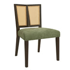 Sedia da pranzo imbottita con schienale in rattan Mid-Century - Set da 2