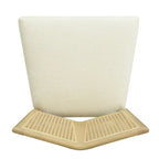 Sedia da pranzo imbottita con schienale in rattan Mid-Century - Set da 2
