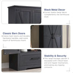 Mobile portaoggetti in legno da 72 pollici con anta scorrevole a granaio e cassetto