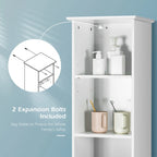 Mobiletto alto da bagno indipendente con ripiani a vista per la biancheria