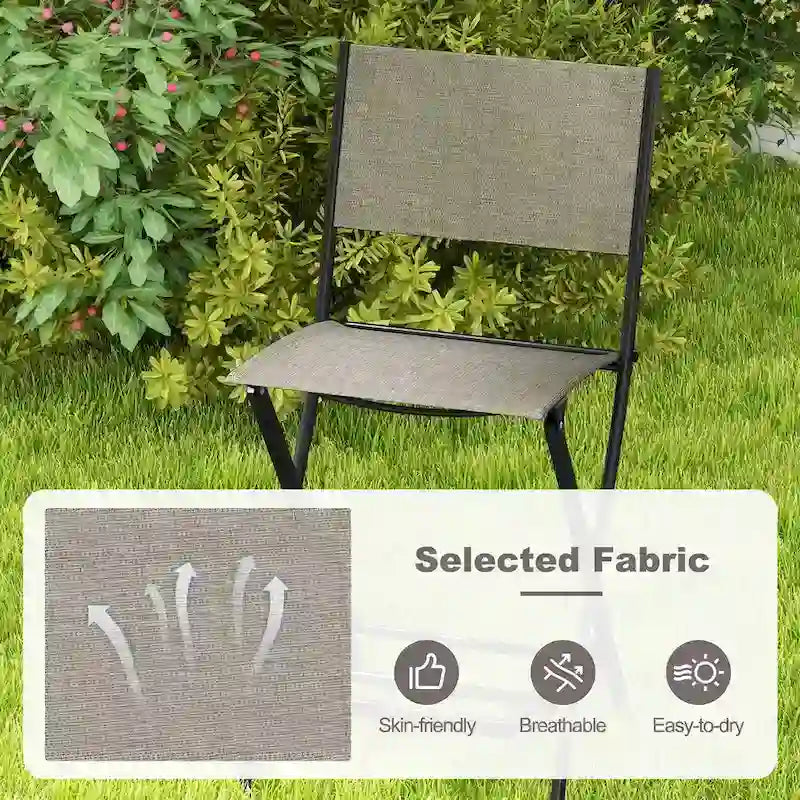 Sgabelli da Bar Pieghevoli Set di 2, Sedie da Giardino Pieghevoli con Schienale e Poggiapiedi