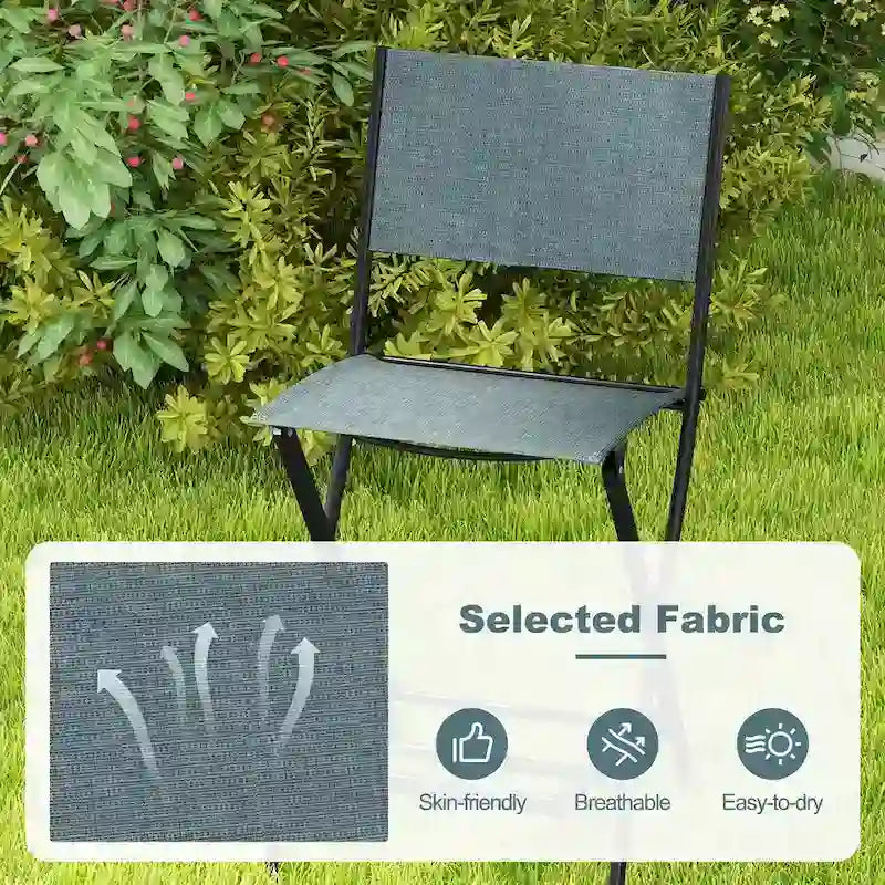 Sgabelli da Bar Pieghevoli Set di 2, Sedie da Giardino Pieghevoli con Schienale e Poggiapiedi