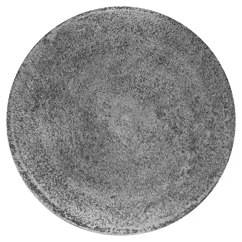 Tavolino rotondo con accenti, 15,5 pollici, alluminio pressofuso argento anticato, base a tamburo