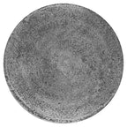Tavolino rotondo con accenti, 15,5 pollici, alluminio pressofuso argento anticato, base a tamburo