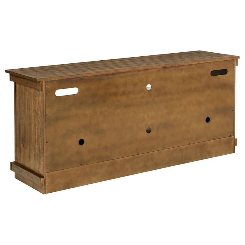 Mobile TV con credenza, 2 ante e 4 ripiani, Legno marrone 60 pollici