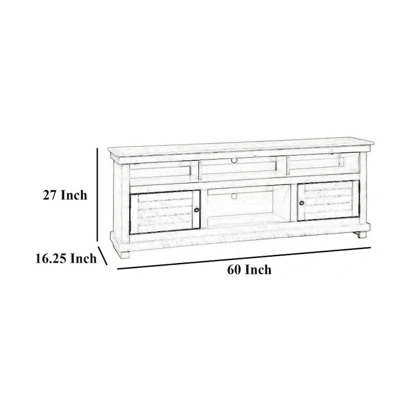 Mobile TV con credenza, 2 ante e 4 ripiani, Legno marrone 60 pollici