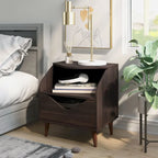 DH BASIC Mid-century Modern 20-inch 1-Shelf and 1-Drawer End Table by Denhour