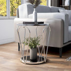 Gables Glam 20-inch Glass Top 1-Shelf End Table by Furniture of America