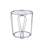 Tavolino da salotto Glam da 50 cm con piano in vetro e ripiano a specchio