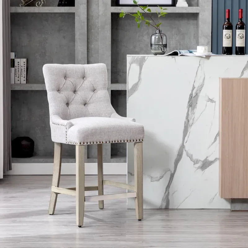 Sgabello da bancone/bar imbottito con bottoni trapuntati da 24"