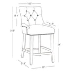 Sgabello da bancone/bar imbottito con bottoni trapuntati da 24"