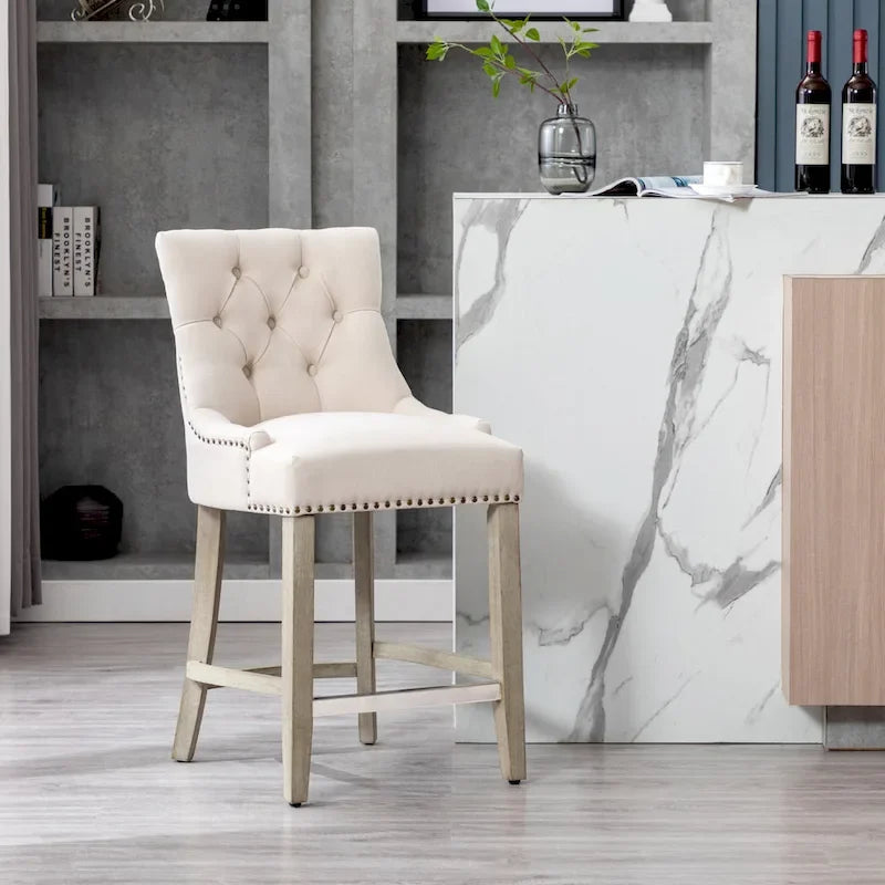 Sgabello da bancone/bar imbottito con bottoni trapuntati da 24"