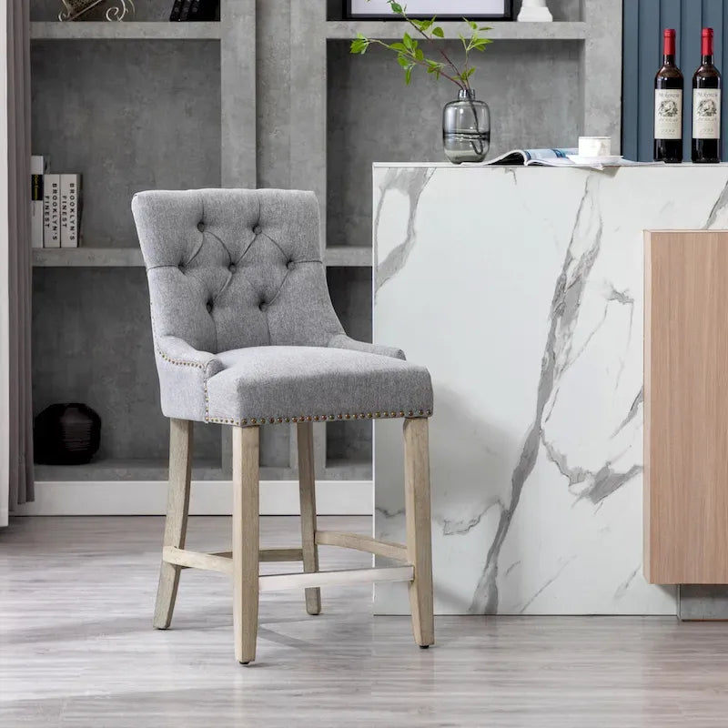 Sgabello da bancone/bar imbottito con bottoni trapuntati da 24"