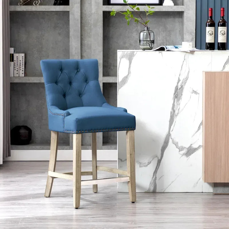 Sgabello da bancone/bar imbottito con bottoni trapuntati da 24"