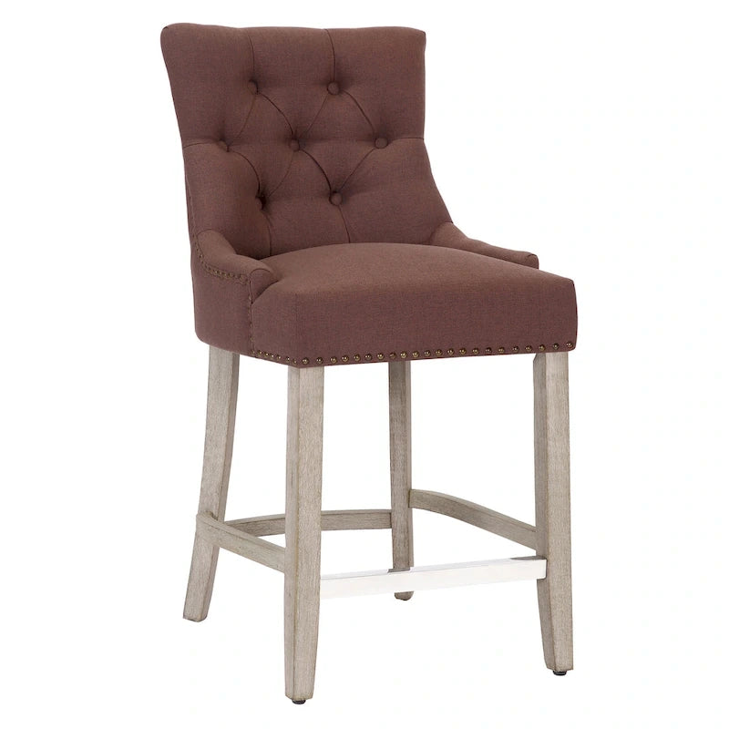 Sgabello da bancone/bar imbottito con bottoni trapuntati da 24"