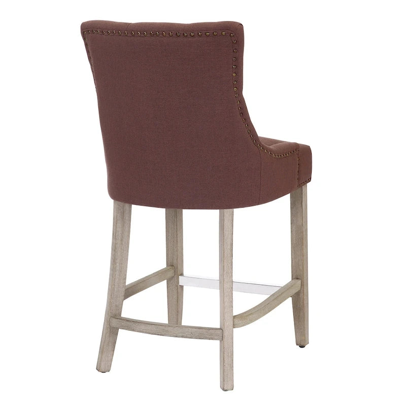 Sgabello da bancone/bar imbottito con bottoni trapuntati da 24"