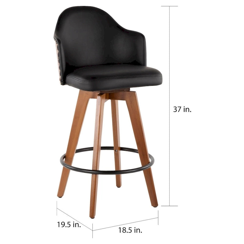 Sgabello da bancone girevole Mid-Century Modern