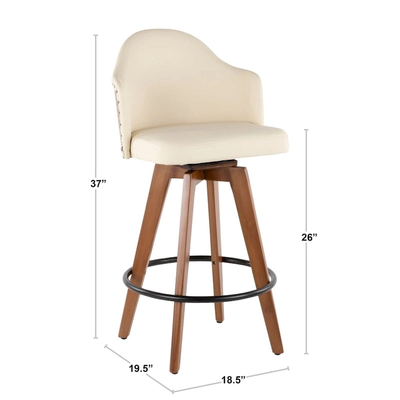 Sgabello da bancone girevole Mid-Century Modern