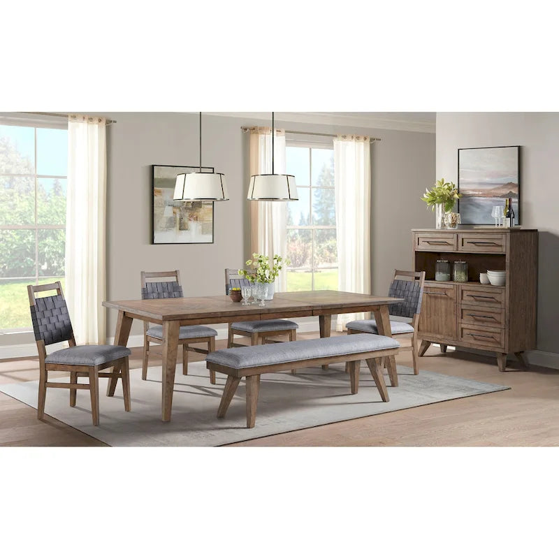 Tavolo da pranzo allungabile con 4 gambe, finitura castagno invecchiato - Mocha