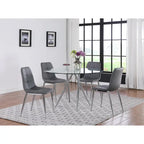 Somette Benz 47 Round Glass Table with Tapered Art Deco Base