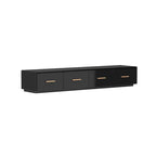 Consolle TV sospesa 70,9" con vano portaoggetti - Nera lucida