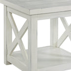 Tavolino off-white con ripiano aperto