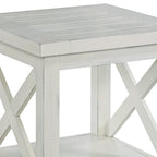 Tavolino off-white con ripiano aperto