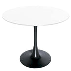 Tavolo da pranzo rotondo da 32" con piano in MDF e base a piedistallo in ferro per cucina e sala da pranzo