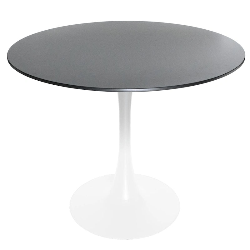 Tavolo da pranzo rotondo da 32" con piano in MDF e base a piedistallo in ferro per cucina e sala da pranzo