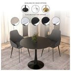 Tavolo da pranzo rotondo da 32" con piano in MDF e base a piedistallo in ferro per cucina e sala da pranzo