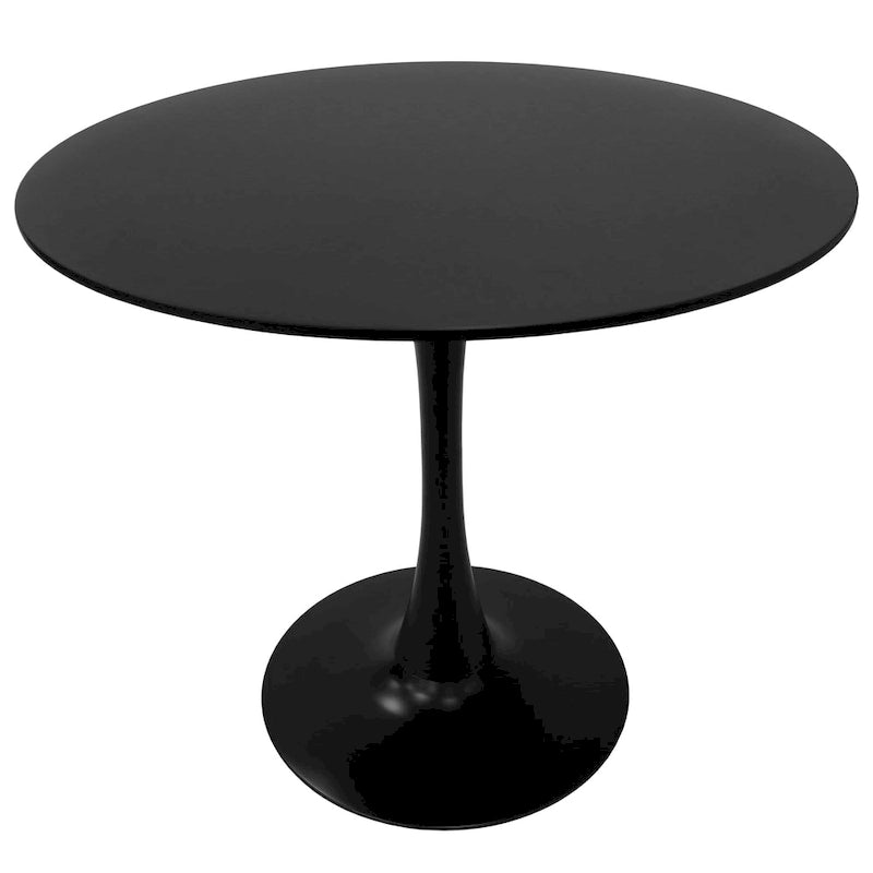 Tavolo da pranzo rotondo da 32" con piano in MDF e base a piedistallo in ferro per cucina e sala da pranzo