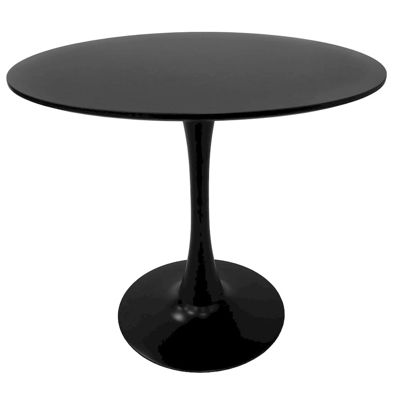 Tavolo da pranzo rotondo da 32" con piano in MDF e base a piedistallo in ferro per cucina e sala da pranzo