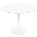 Tavolo da pranzo rotondo da 32" con piano in MDF e base a piedistallo in ferro per cucina e sala da pranzo