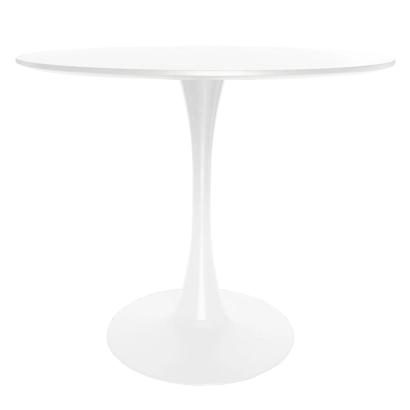 Tavolo da pranzo rotondo da 32" con piano in MDF e base a piedistallo in ferro per cucina e sala da pranzo