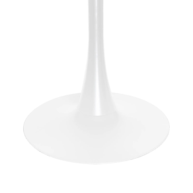 Tavolo da pranzo rotondo da 32" con piano in MDF e base a piedistallo in ferro per cucina e sala da pranzo
