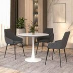 Tavolo da pranzo rotondo da 32" con piano in MDF e base a piedistallo in ferro per cucina e sala da pranzo