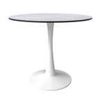 Tavolo da pranzo rotondo da 32" con piano in MDF e base a piedistallo in ferro per cucina e sala da pranzo