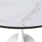 Tavolo da pranzo rotondo da 32" con piano in MDF e base a piedistallo in ferro per cucina e sala da pranzo