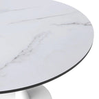 Tavolo da pranzo rotondo da 32" con piano in MDF e base a piedistallo in ferro per cucina e sala da pranzo