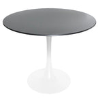 Tavolo da pranzo rotondo da 32" con piano in MDF e base a piedistallo in ferro per cucina e sala da pranzo