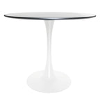 Tavolo da pranzo rotondo da 32" con piano in MDF e base a piedistallo in ferro per cucina e sala da pranzo