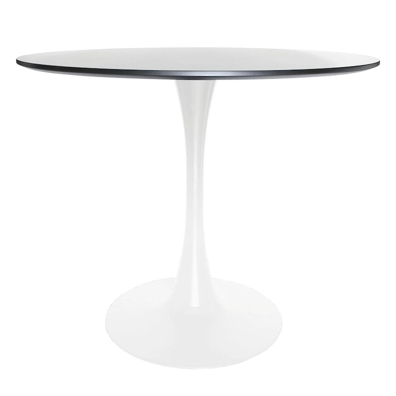 Tavolo da pranzo rotondo da 32" con piano in MDF e base a piedistallo in ferro per cucina e sala da pranzo