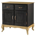 Credenza a buffet in legno con finitura a cera colorata