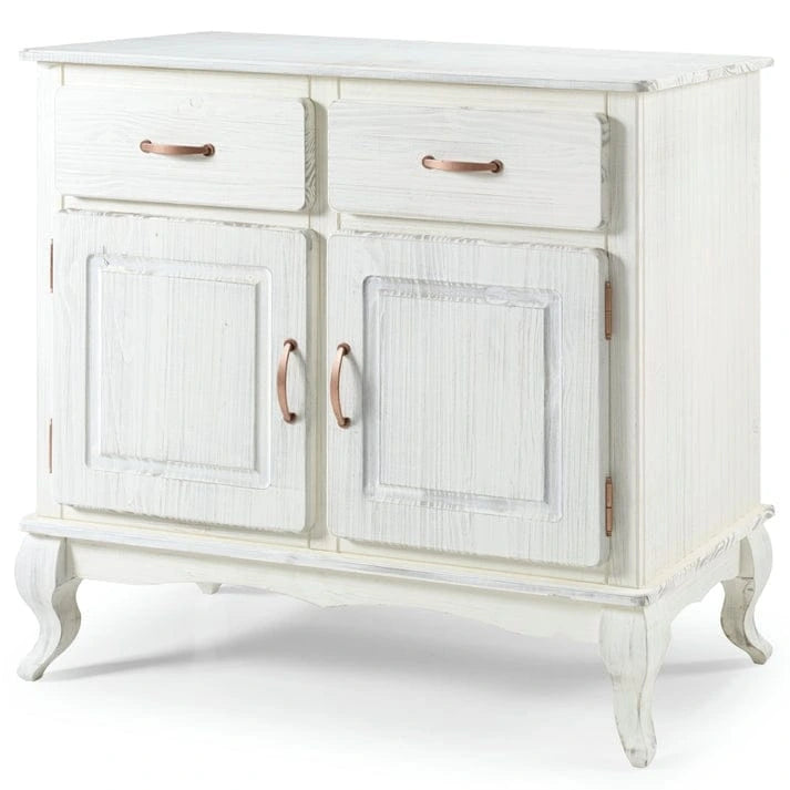 Credenza a buffet in legno con finitura a cera colorata