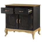 Credenza a buffet in legno con finitura a cera colorata