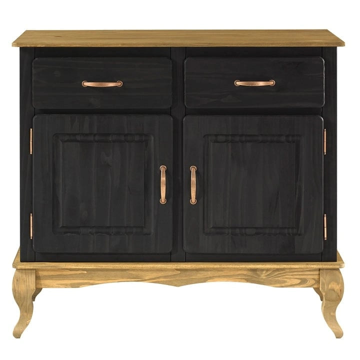 Credenza a buffet in legno con finitura a cera colorata