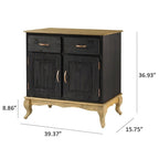 Credenza a buffet in legno con finitura a cera colorata