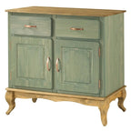 Credenza a buffet in legno con finitura a cera colorata