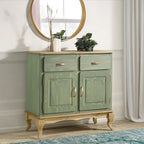 Credenza a buffet in legno con finitura a cera colorata