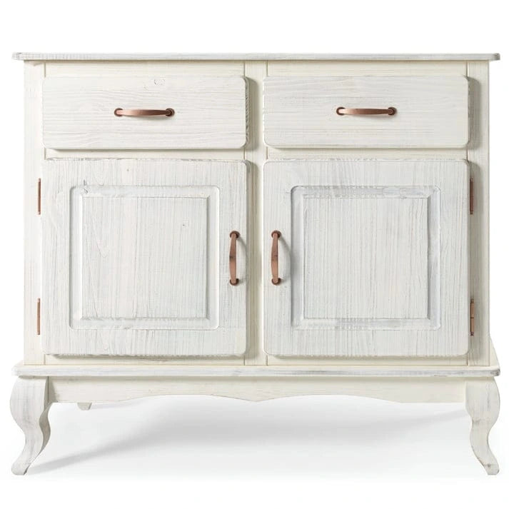 Credenza a buffet in legno con finitura a cera colorata